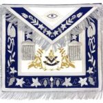 Masonic Grand Lodge Past Master Apron Gold & Silver Hand Embroidery