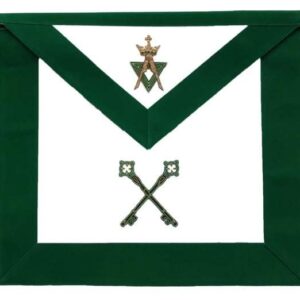 Allied Masonic Degree AMD Hand Embroidered Officer Apron - Treasurer