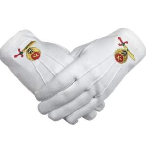 High Quality Masonic Shriner Emblem White Cotton Glove Masonic Glove