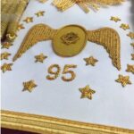 Masonic Scottish Rite 95th Degree Hand embroidered apron close view