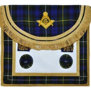 Scottish Rite Master Mason Handmade Embroidery Apron - Striped Blue