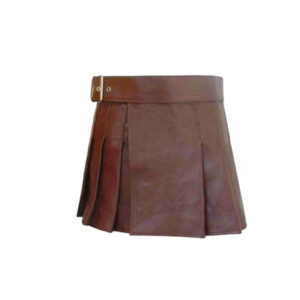 Brown Mini Leather Kilt