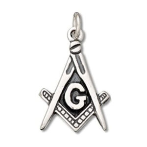 Square & Compass Masonic Sliver Necklace