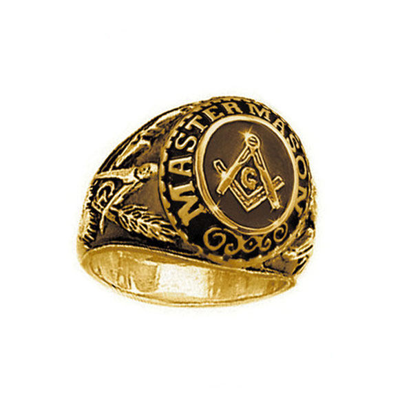 MASON GOLD COLOR FREEMASON RING STAINLESS STEEL