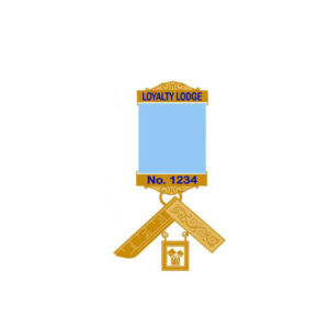 Craft P M Breast Jewel -blue Enamel Lodge Name & Number On Gilt Bars