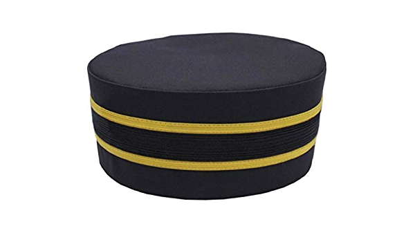 Masonic Cap with Gold Braid - Black Cap/Hat