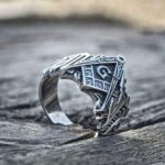 3D Square Compass G Stainless Steel Masonic Ring