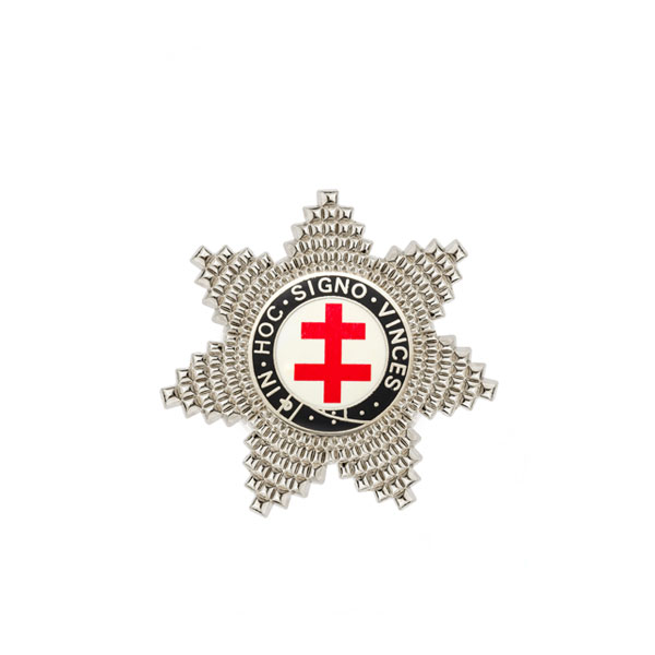 Masonic Knights Templar Preceptors Silver Plated Breast Star Jewel