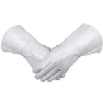 Masonic Piper Drummer Leather White Gloves