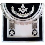 Master Mason Handmade Aprons - Black Silver with Vine work