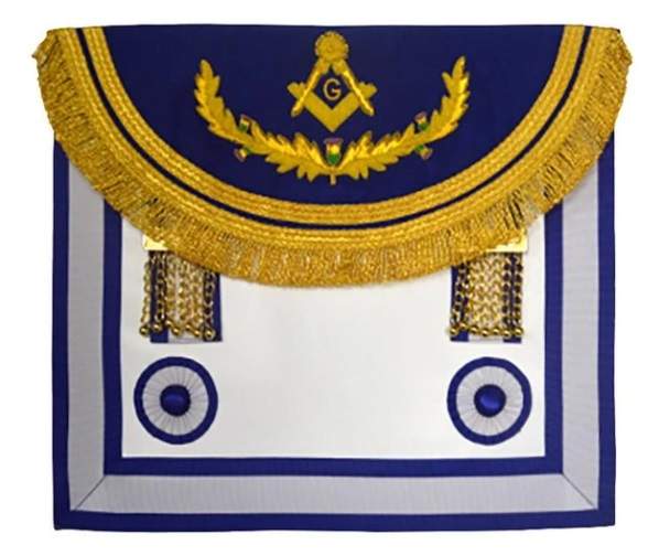 Master Mason Handmade Apron - Light Blue vine work