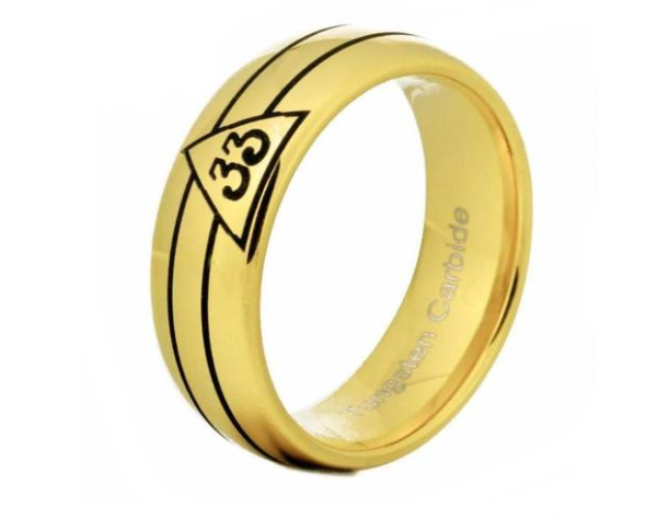 Gold Masonic Ring | 33rd Degree Rounded Ring