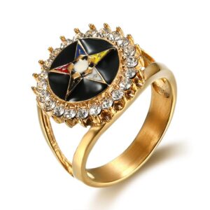Order of the Eastern Star Zirconia Masonic Ring
